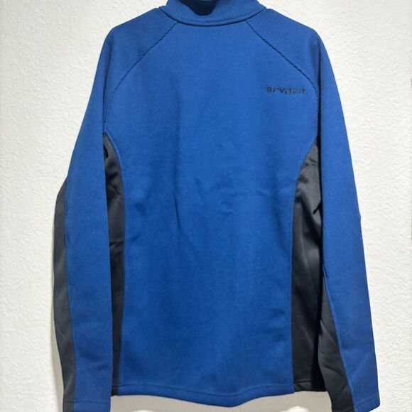 Spyder Men's Jacket Bandit Blue X-Large Half Zip Gait Knit Pullover Fleece - Picture 7 of 12